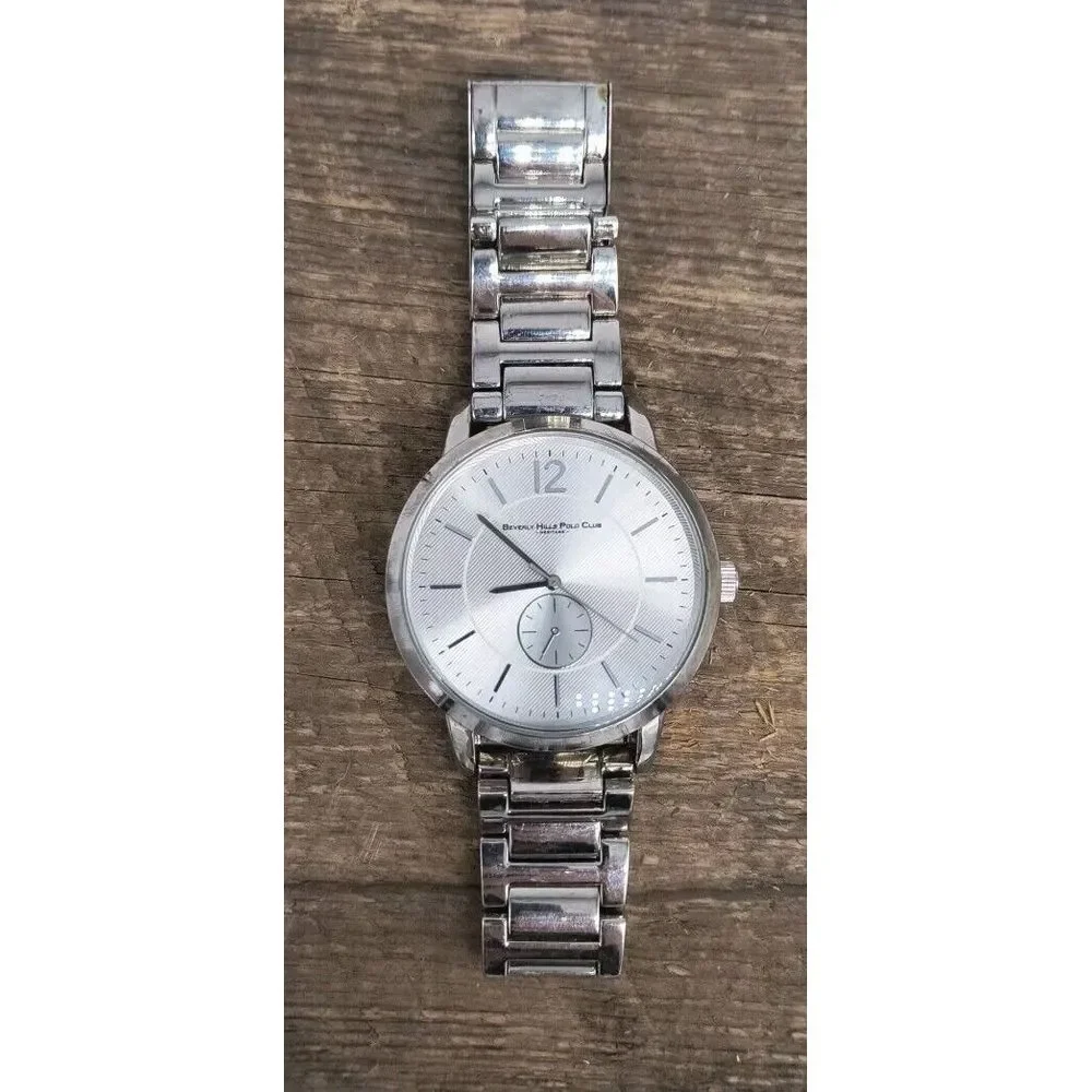 Large 46mm Beverly Hills Polo Club Men's Watch Stainless Steel